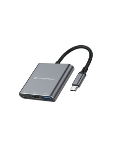 Conceptronic DONN18G base para portátil y replicador de puertos Alámbrico USB 3.2 Gen 1 (3.1 Gen 1) Type-C Gris 2