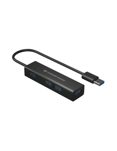 Conceptronic HUBBIES06B hub de interfaz USB 3.2 Gen 1 (3.1 Gen 1) Type-A 5000 Mbit s Negro