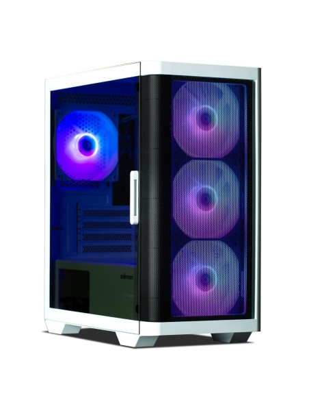 Zalman M4 WHITE carcasa de ordenador Mini Tower Negro, Blanco