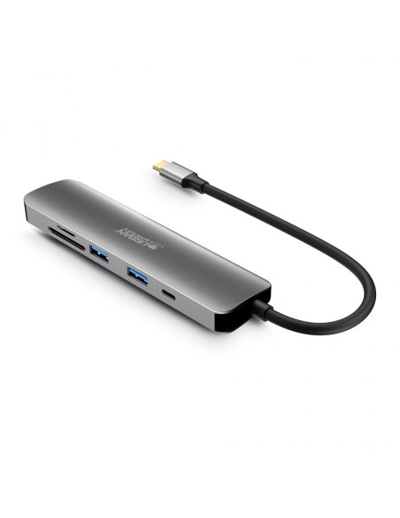 Urban Factory MHC45UF base para portátil y replicador de puertos Alámbrico USB 3.2 Gen 1 (3.1 Gen 1) Type-C Gris