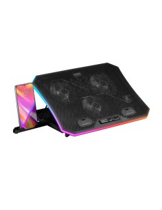 Mars Gaming MNBC6, Base Refrigeradora + Stand XL 19'' ARGB, 3 Ventiladores, Soporte para Móvil