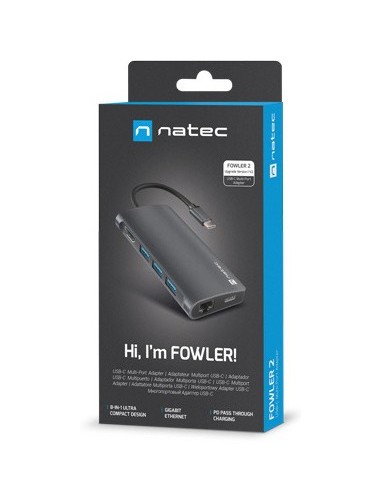 NATEC NMP-2162 base para portátil y replicador de puertos Alámbrico USB 3.2 Gen 1 (3.1 Gen 1) Type-C Gris