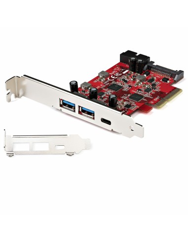 StarTech.com Tarjeta PCIe de 5 Puertos USB -Tarjeta PCI Express USB 3.2 Gen 2 (10Gbps)con 1 Puerto USB-C y 2 Puertos USB-A - 1