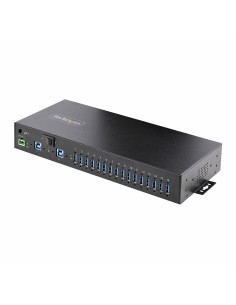 StarTech.com Hub Ladrón Industrial de Metal USB 3.0 5Gbps de 16 Puertos - de Montaje - Alimentación por Bloque de Terminales -