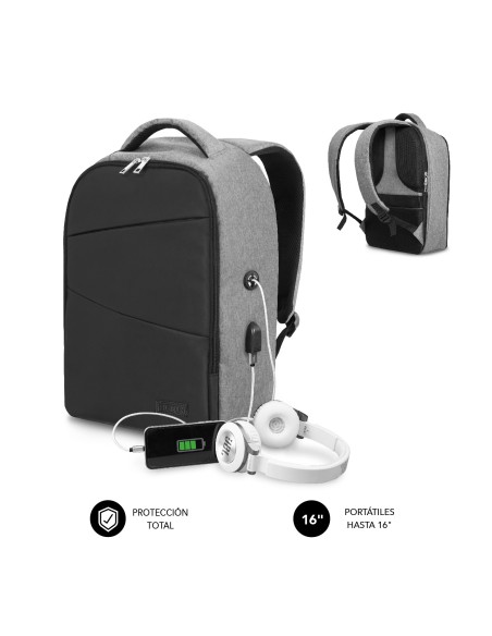SUBBLIM Mochila Antirrobo Secure V2 AP Antitheft Backpack Gris Negra