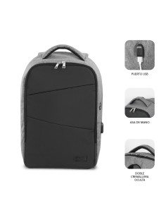 SUBBLIM Mochila Antirrobo Secure V2 AP Antitheft Backpack Gris Negra 2