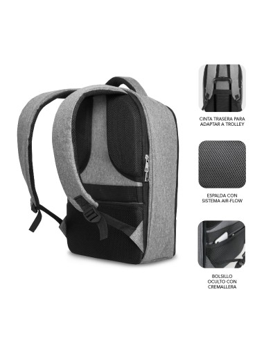 SUBBLIM Mochila Antirrobo Secure V2 AP Antitheft Backpack Gris Negra