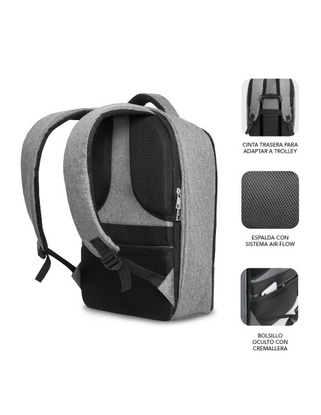 SUBBLIM Mochila Antirrobo Secure V2 AP Antitheft Backpack Gris Negra