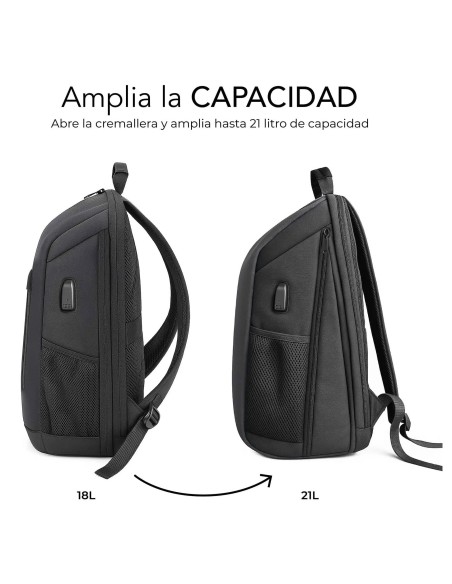SUBBLIM Nomad Xpand Air Padding mochila City backpack Negro Poliéster reciclado