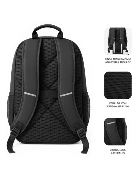 SUBBLIM Nomad Xpand Air Padding mochila City backpack Negro Poliéster reciclado