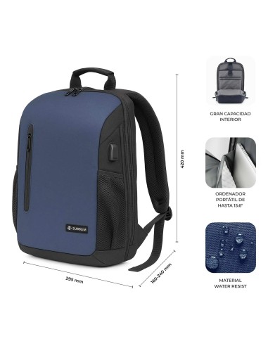 SUBBLIM Nomad Xpand Air Padding mochila City backpack Azul Poliéster reciclado