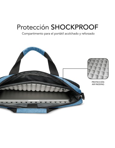 SUBBLIM Maletín Ordenador Air Padding Laptop bag 15,6" Azul