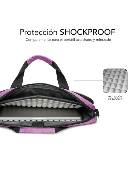SUBBLIM Maletín Ordenador Air Padding Laptop bag 15,6" Rosa