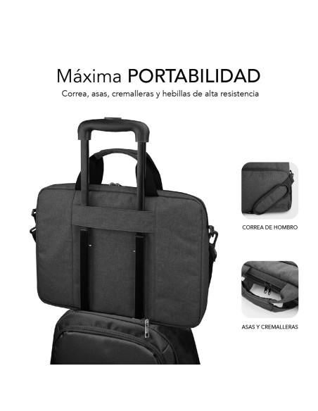 SUBBLIM Maletín Ordenador Air Padding Laptop bag 15,6" Gris Oscuro