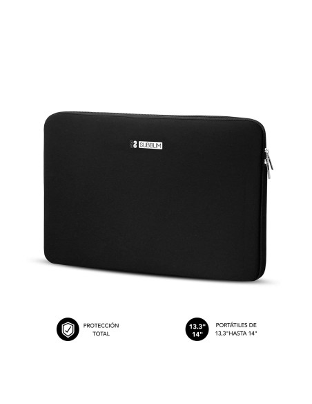 SUBBLIM Funda Ordenador Business Laptop Sleeve Neoprene 13,3-14" Black