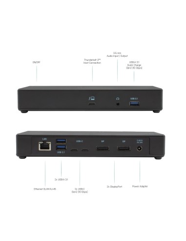 i-tec Thunderbolt3 USB-C Dual DisplayPort 4K Docking Station + Power Delivery 85W