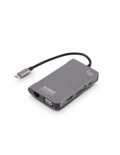 Urban Factory TCM16UF base para portátil y replicador de puertos Alámbrico USB 3.2 Gen 1 (3.1 Gen 1) Type-C Gris