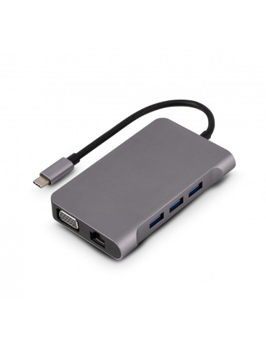 Urban Factory TCM16UF base para portátil y replicador de puertos Alámbrico USB 3.2 Gen 1 (3.1 Gen 1) Type-C Gris