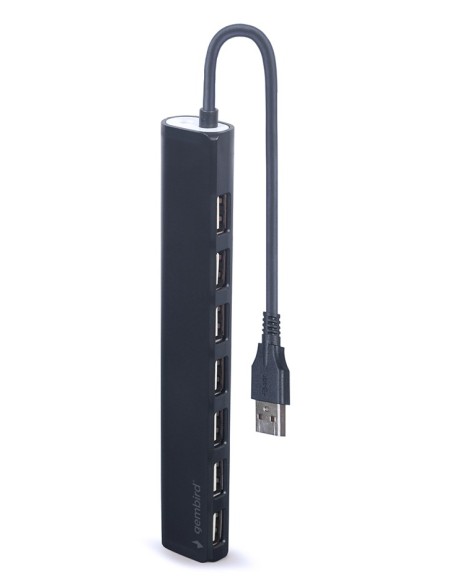 Gembird UHB-U2P7-04 hub de interfaz USB 2.0 Negro
