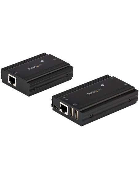 StarTech.com Hub Concentrador Extensor USB 2.0 de 4 Puertos por un Solo Cable Ethernet CAT5e CAT6 RJ45 - 100m - Juego de