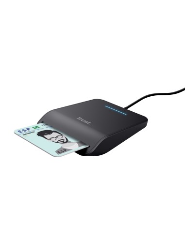 Trust Primo lector de tarjeta inteligente Interior USB CardBus+USB 2.0 Negro