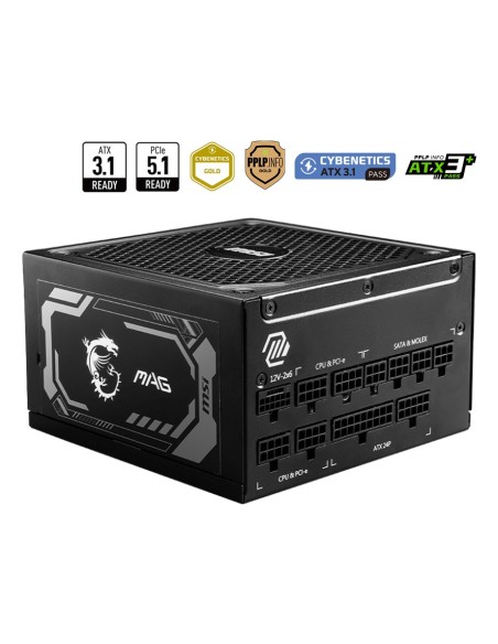 MSI MAG A1000GL PCIE5 unidad de fuente de alimentación 1000 W 24-pin ATX ATX Negro