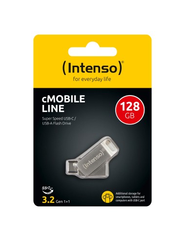 Intenso cMobile Line unidad flash USB 128 GB USB Type-A   USB Type-C 3.2 Gen 1 (3.1 Gen 1) Plata
