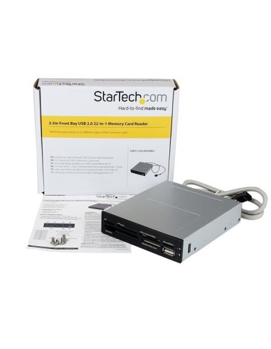 StarTech.com Adaptador Bahía Frontal 3.5in Lector para Tarjetas Memoria Flash SD CF SDHC XD M2 MS 22 en 1