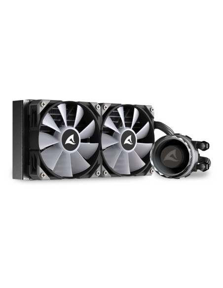 Sharkoon S80 RGB Carcasa del ordenador, Procesador Sistema de refrigeración líquida todo en uno 12 cm Negro 1 pieza(s)