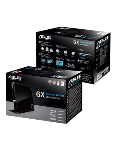 ASUS SBW-06D2X-U unidad de disco óptico Blu-Ray DVD Combo Negro