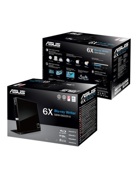 ASUS SBW-06D2X-U unidad de disco óptico Blu-Ray DVD Combo Negro