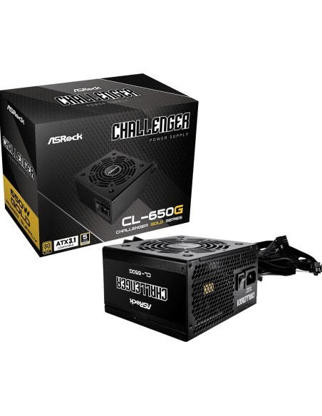 Asrock CL-650G Challenger unidad de fuente de alimentación 650 W 20+4 pin ATX ATX Negro
