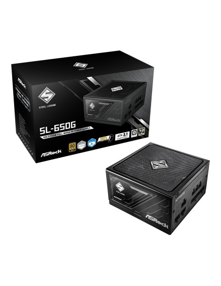 Asrock SL-650G Steel Legend unidad de fuente de alimentación 650 W 20+4 pin ATX ATX Negro