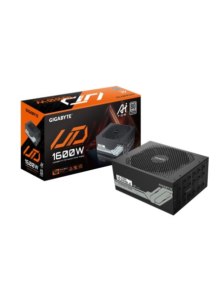 GIGABYTE UD1600PM PG5 AI TOP Fuente de Alimentación - PCIe 5.0, 80 PLUS Platinum, Diseño totalmente modular, Ventilador de 120