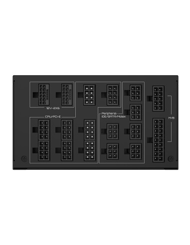 GIGABYTE UD1600PM PG5 AI TOP Fuente de Alimentación - PCIe 5.0, 80 PLUS Platinum, Diseño totalmente modular, Ventilador de 120