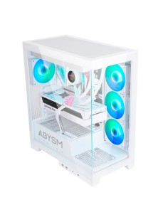 ABYSM Danube Sava H500 White Escritorio Transparente, Blanco 2