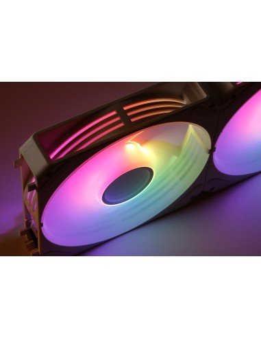 ABYSM Gaming Ventilador Arclight 2.0 Pack 3 en 1 Blanco, Iluminación ARGB y Capacidad de Conectarlos en Serie (Clic&Go)