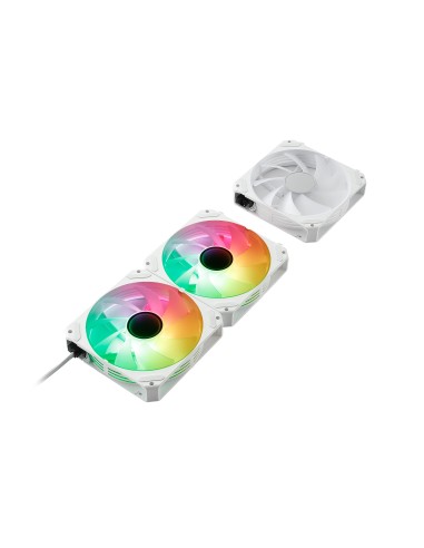 ABYSM Gaming Ventilador Arclight 2.0 Pack 3 en 1 Blanco, Iluminación ARGB y Capacidad de Conectarlos en Serie (Clic&Go)