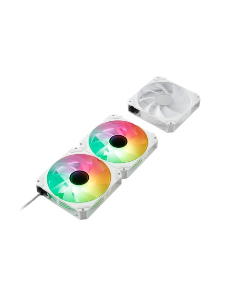 ABYSM Gaming Ventilador Arclight 2.0 Pack 3 en 1 Blanco, Iluminación ARGB y Capacidad de Conectarlos en Serie (Clic&Go)