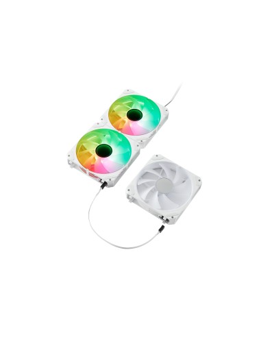 ABYSM Gaming Ventilador Arclight 2.0 Pack 3 en 1 Blanco, Iluminación ARGB y Capacidad de Conectarlos en Serie (Clic&Go)