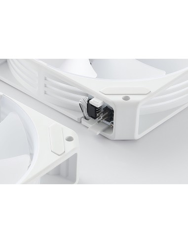 ABYSM Gaming Ventilador Arclight 2.0 Pack 3 en 1 Blanco, Iluminación ARGB y Capacidad de Conectarlos en Serie (Clic&Go)