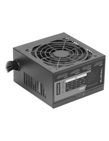 Tacens APIII600, Fuente Alimentación PC ATX 600W, Tecnología SMD 85% Bronze 12V, Ventilador Ultra-silencioso 12cm, Negro