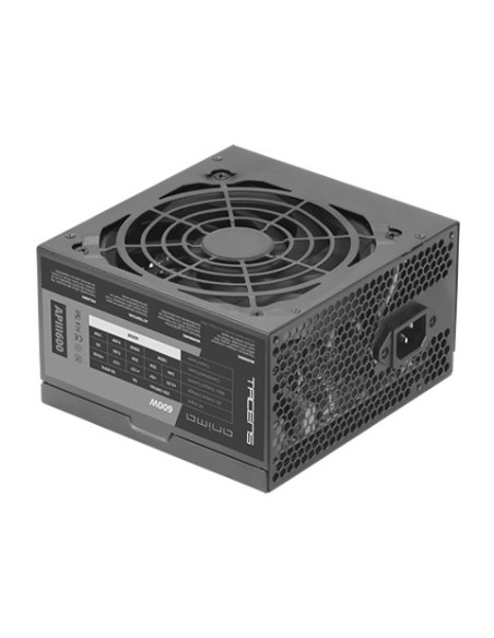 Tacens APIII600, Fuente Alimentación PC ATX 600W, Tecnología SMD 85% Bronze 12V, Ventilador Ultra-silencioso 12cm, Negro