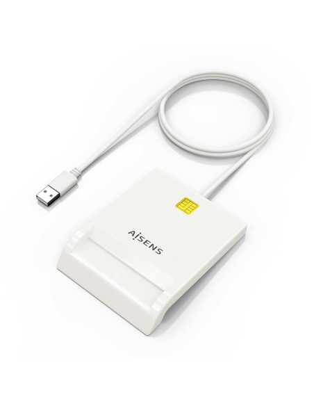AISENS Lector de Tarjeta Inteligente DNI, Blanco