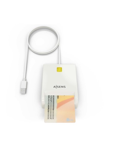 AISENS Lector de Tarjeta Inteligente DNI, Blanco