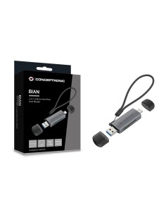 Conceptronic BIAN05G lector de tarjeta USB 3.2 Gen 1 (3.1 Gen 1) Type-A Type-C Gris 2