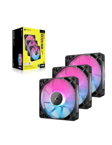 Corsair iCUE LINK RX120 RGB Carcasa del ordenador Ventilador 12 cm Negro 3 pieza(s)