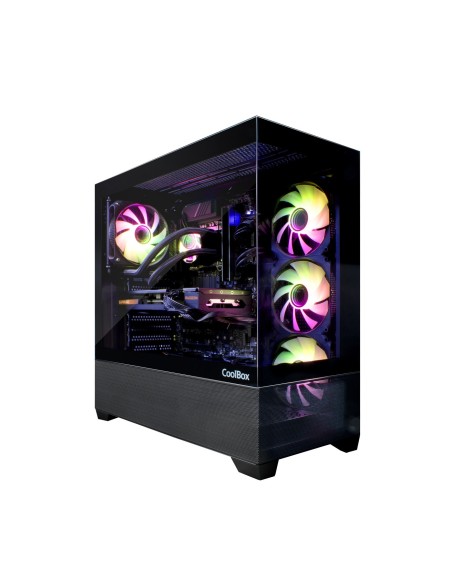 CoolBox GAMING CAJA ATX GA250 VISION USB-C 3.2 GEN1 SIN FTE + 4 VENT. ARGB