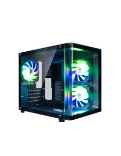 CoolBox GAMING CAJA MATX GM100 VISION USB3.2 GEN1 SIN FTE + 3 VENTILADORES ARGB