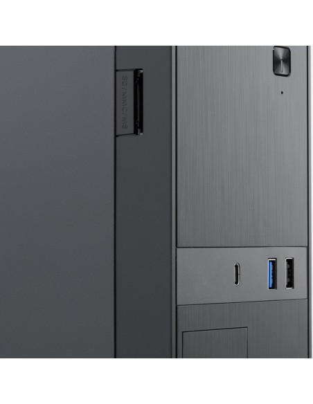 CoolBox CAJA MATX SLIM T310 USB-C 3.2 GEN1 + MULTILECTOR SD FTE.B500GR-S 500W